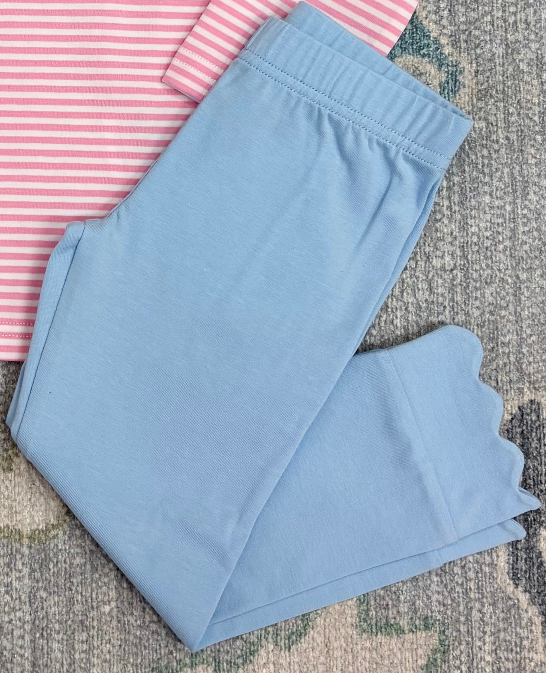 Blue Lagoon Scallop Leggings