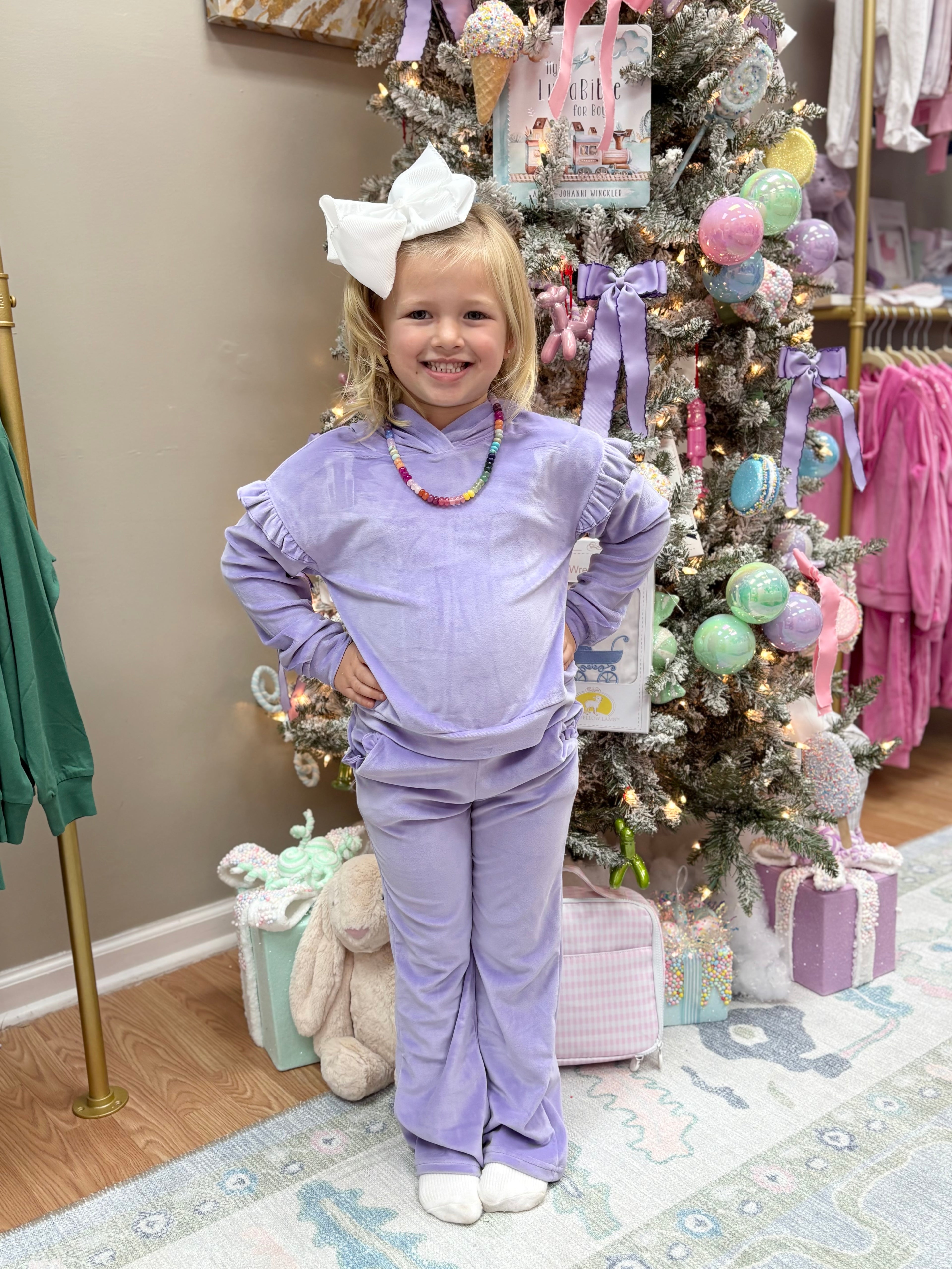 Paisley Purple Velour Hoodie Pants Set