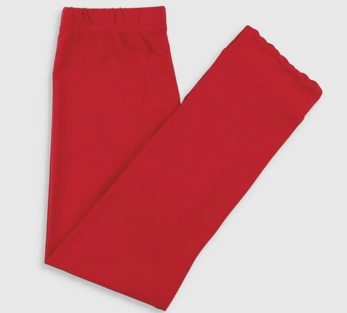 Girls Scallop Red Leggings