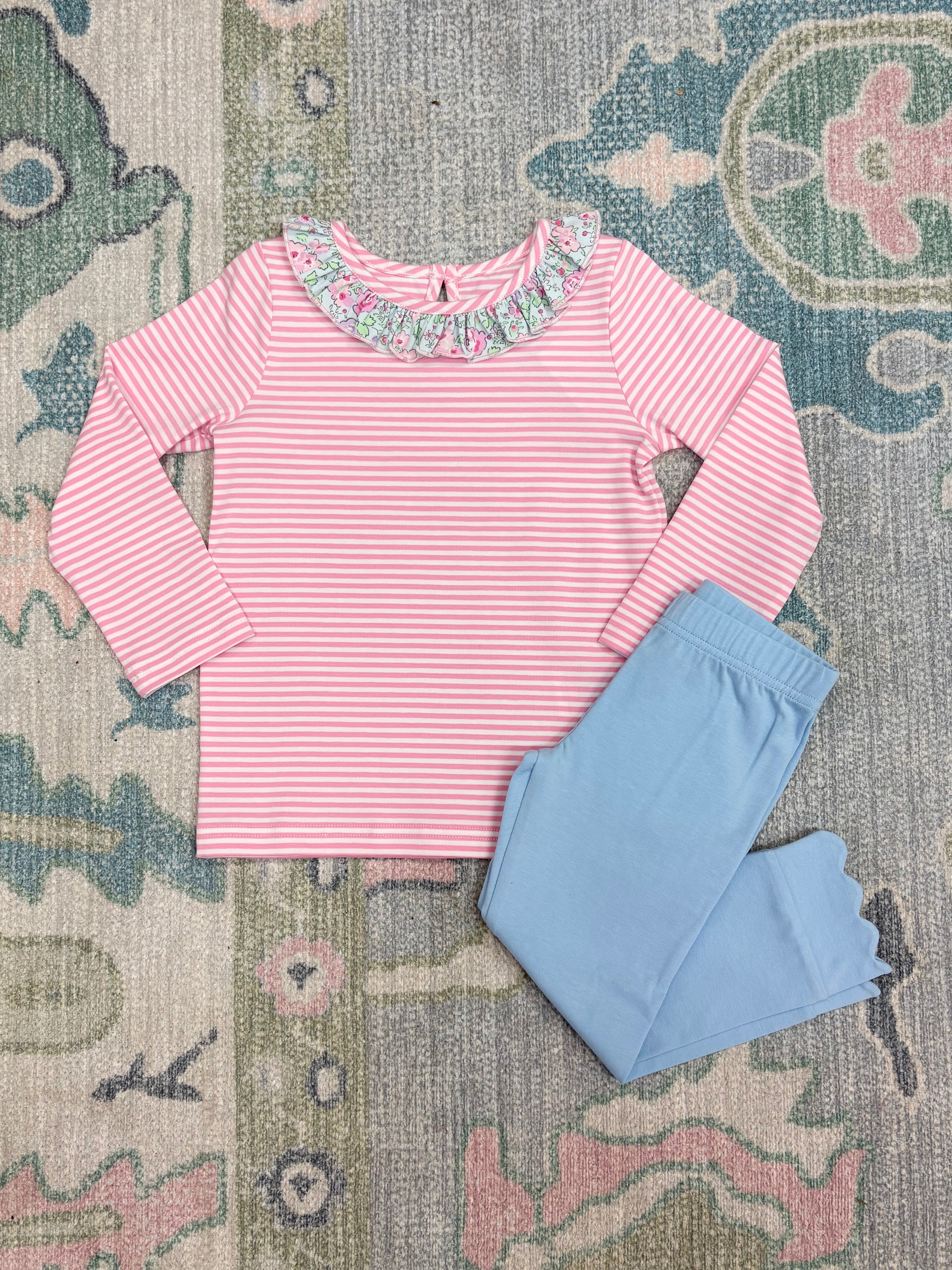 Girls Ruffle Neck Posy Top