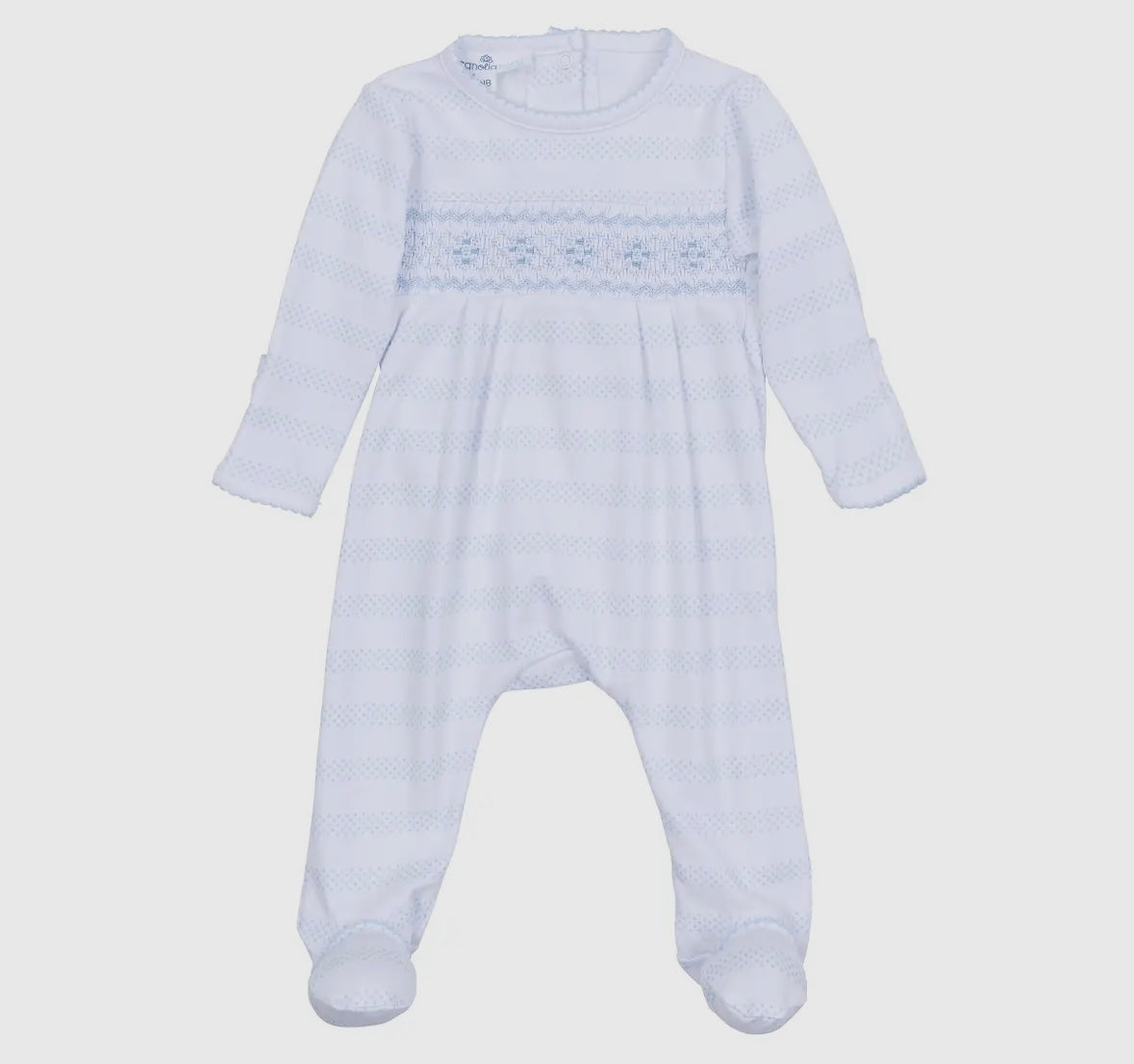 Baby of Mine Smocked Light Blue Footie