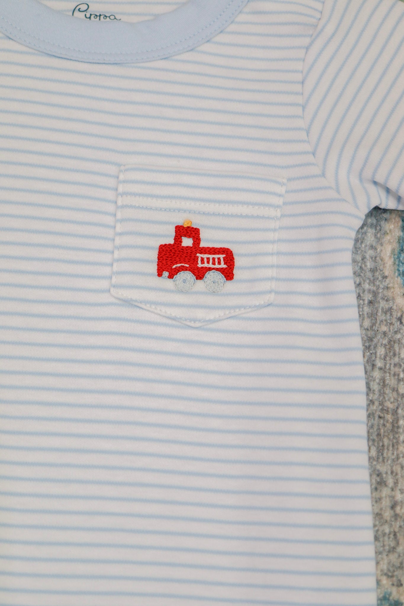 Boys Pima Romper Firetrucks