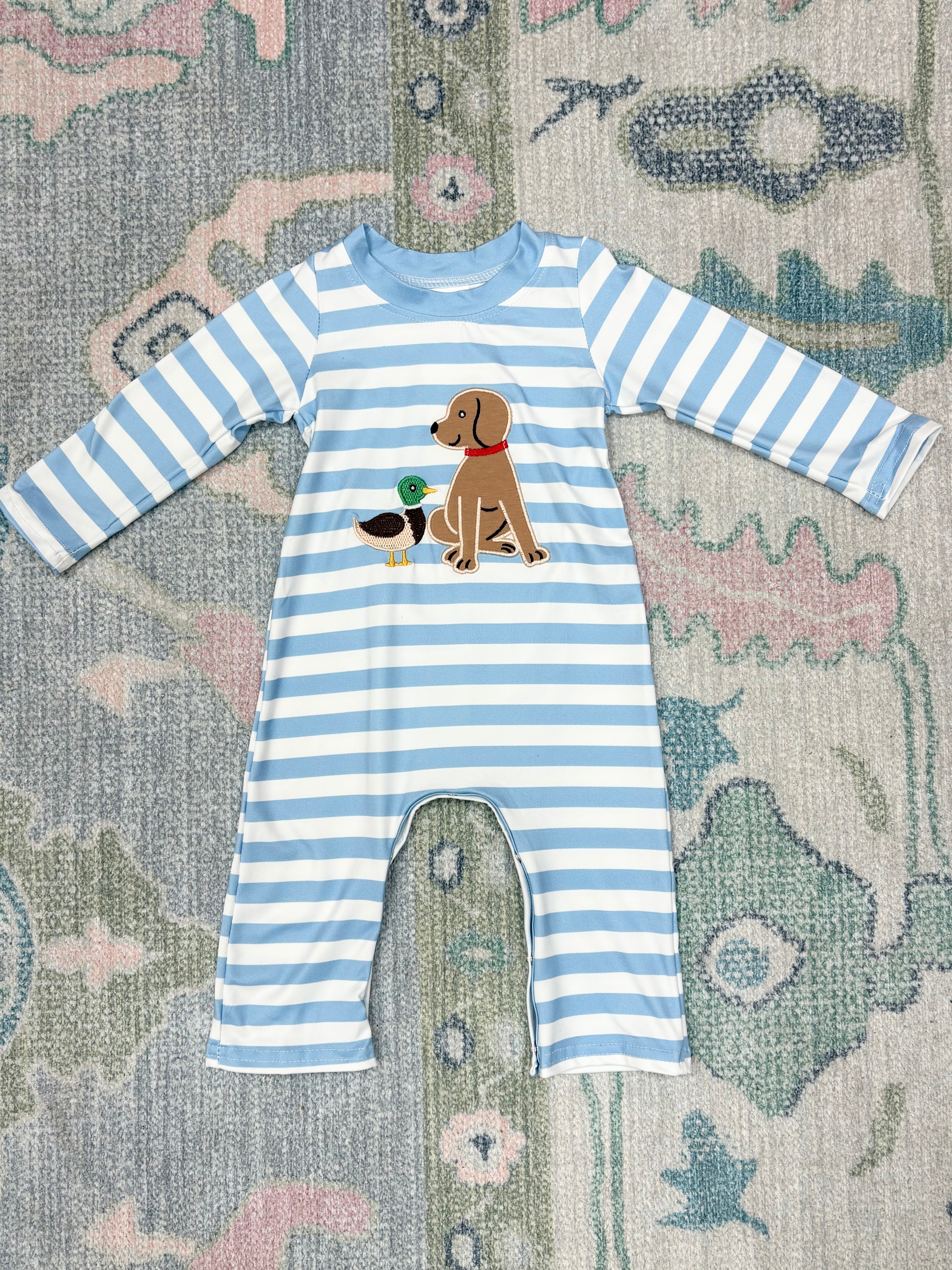 Duck Dog Boys Appliqué Romper