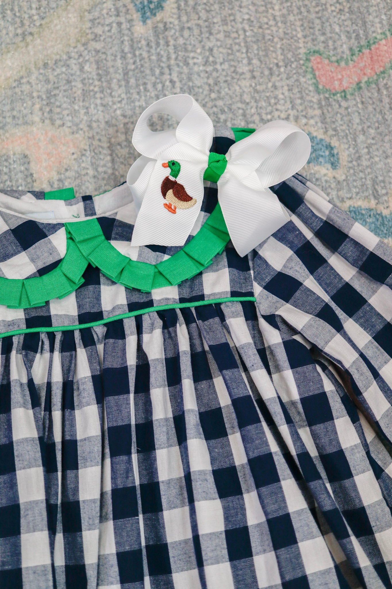 Priscilla Navy Buffalo Check Dress