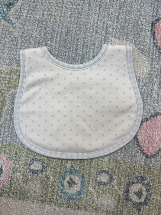 Gingham Dots Bib-Blue