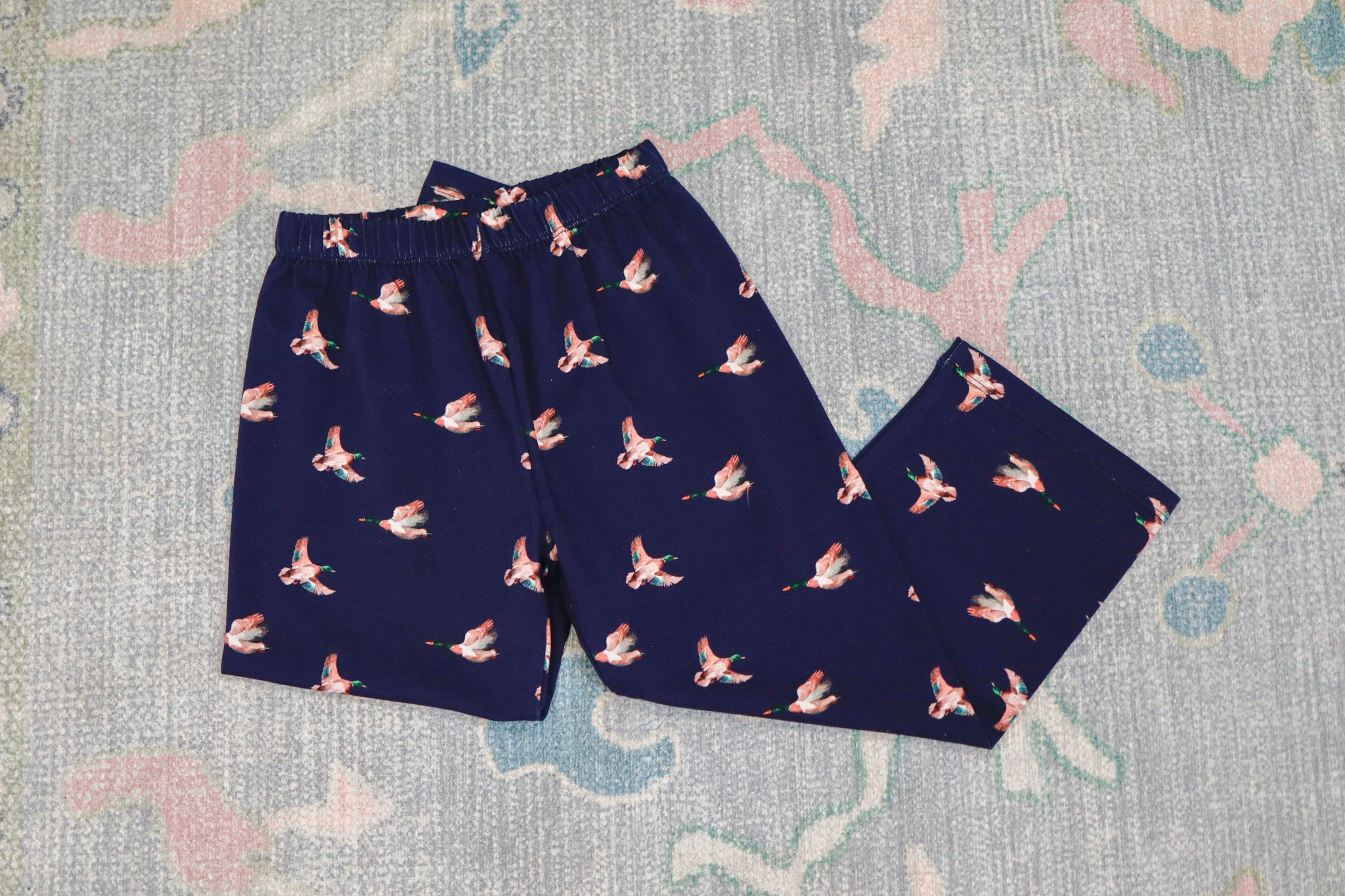 Navy Mallard Cotton Pants