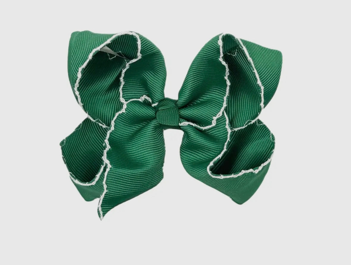 4in” Kelly Green Moonstitch Bow
