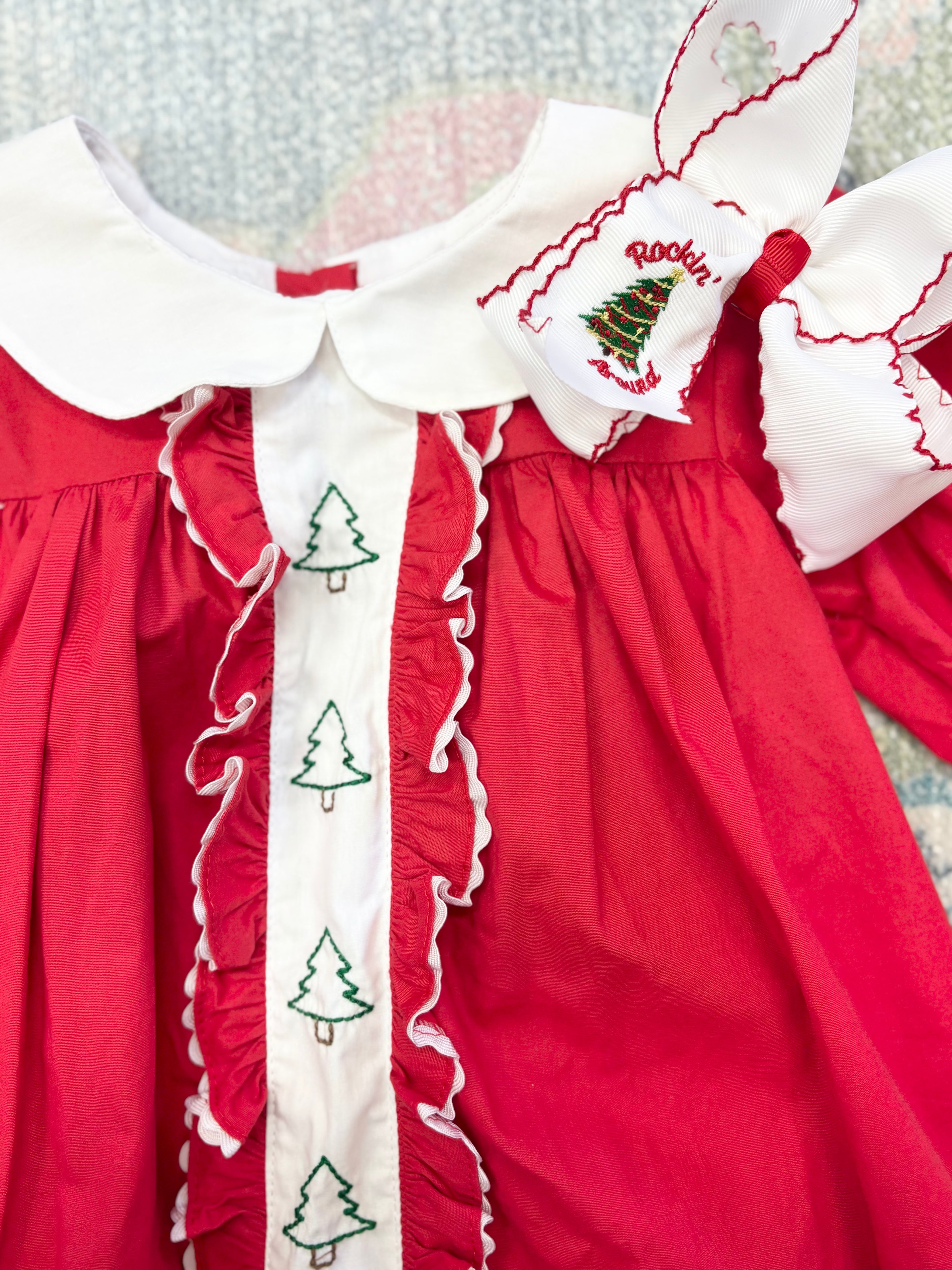 Christmas Tree Red Ruffle Dress