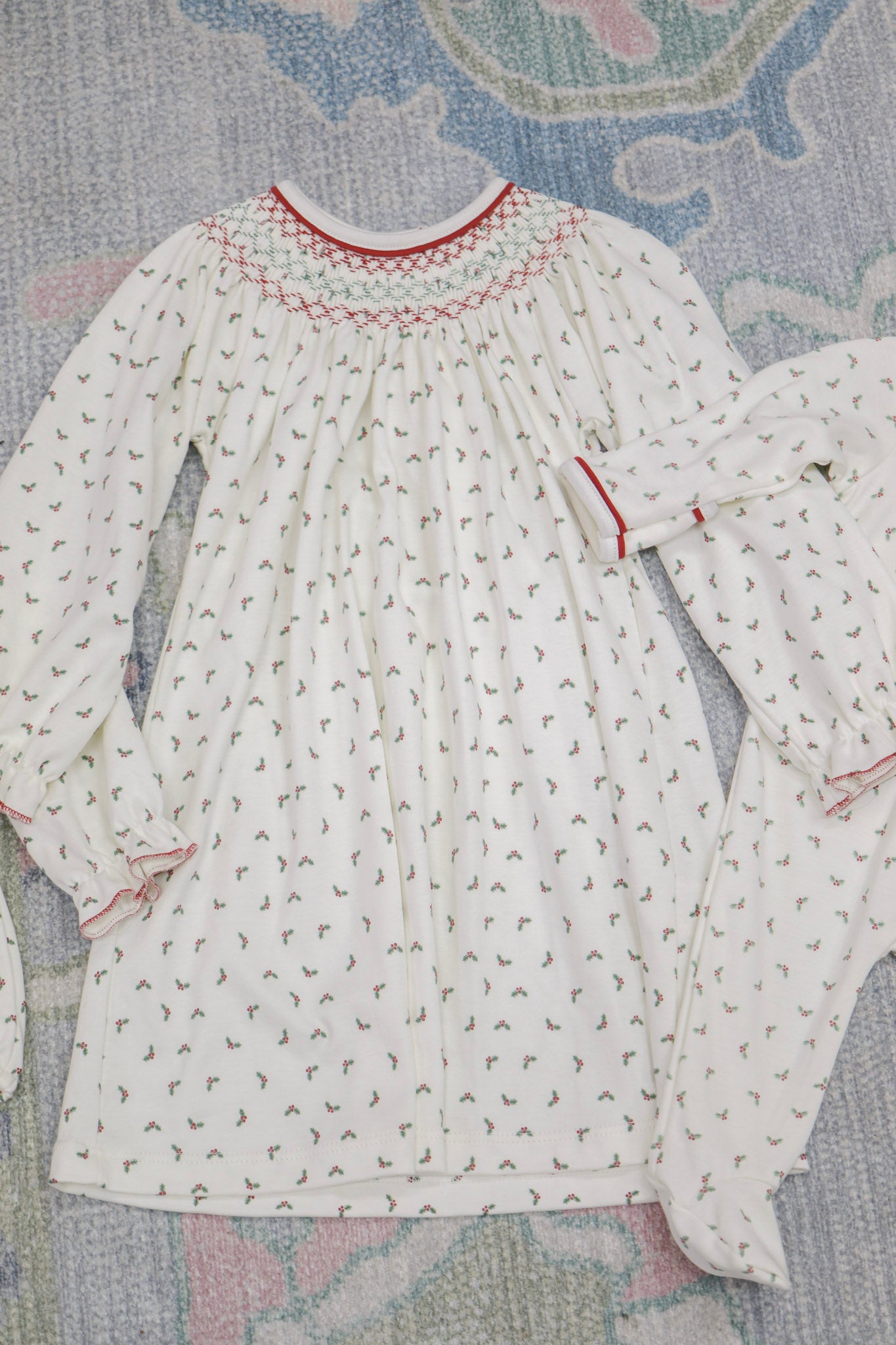Winter Berries Long Sleeve Bishop Dress