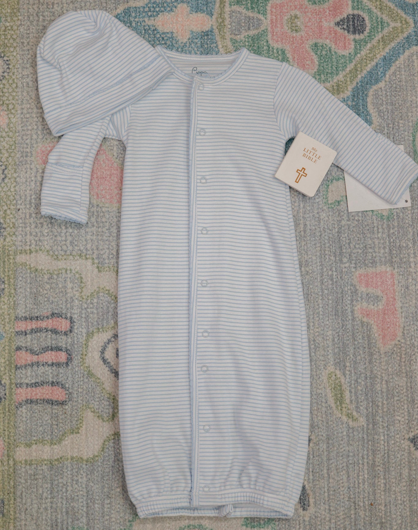 Boys Pima Blue Striped Coming Home Set