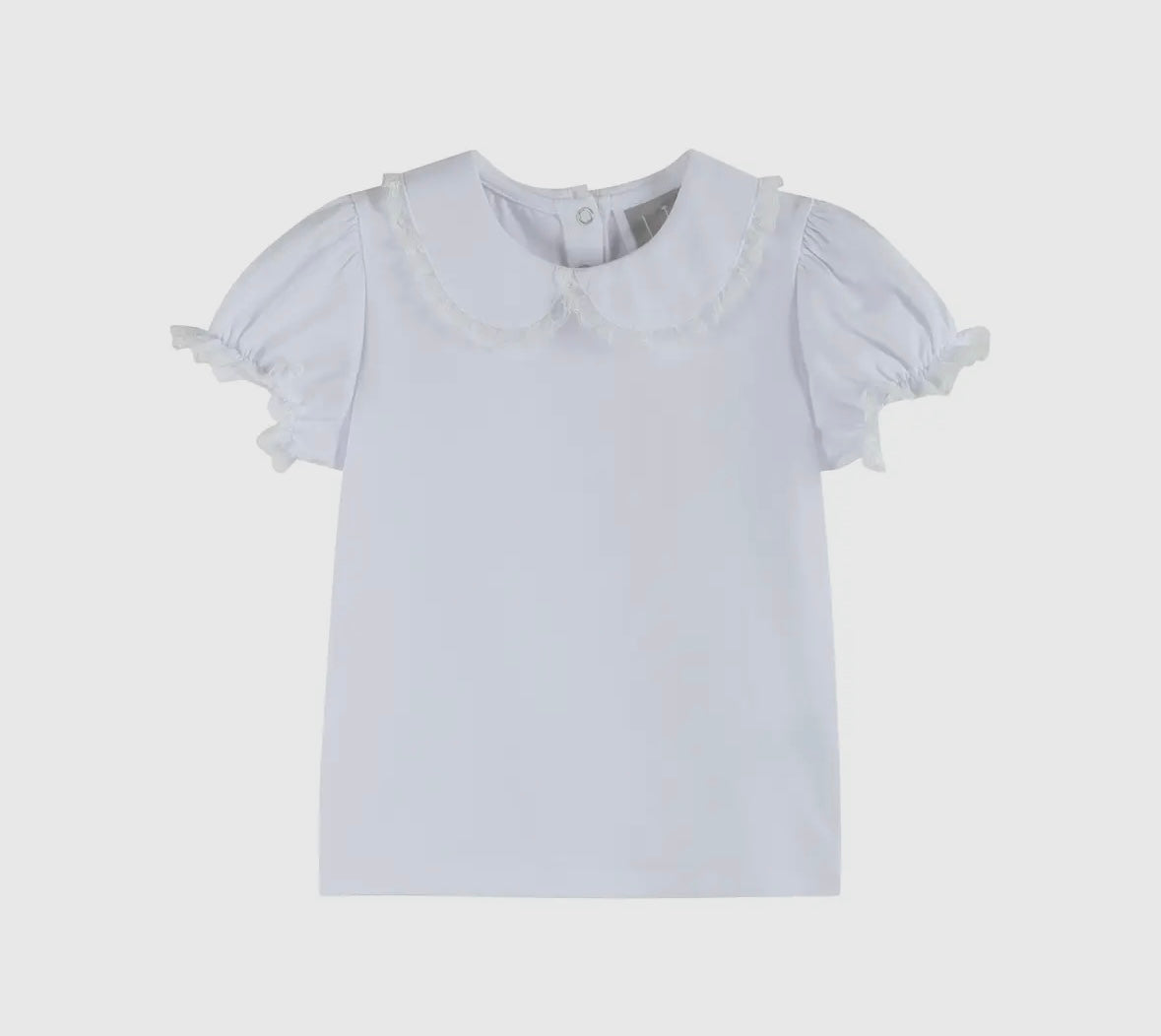 White Collared Lace Sleeve Shirt
