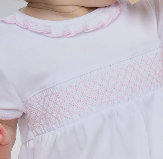 Essentials Light Pink Smocked Bubble