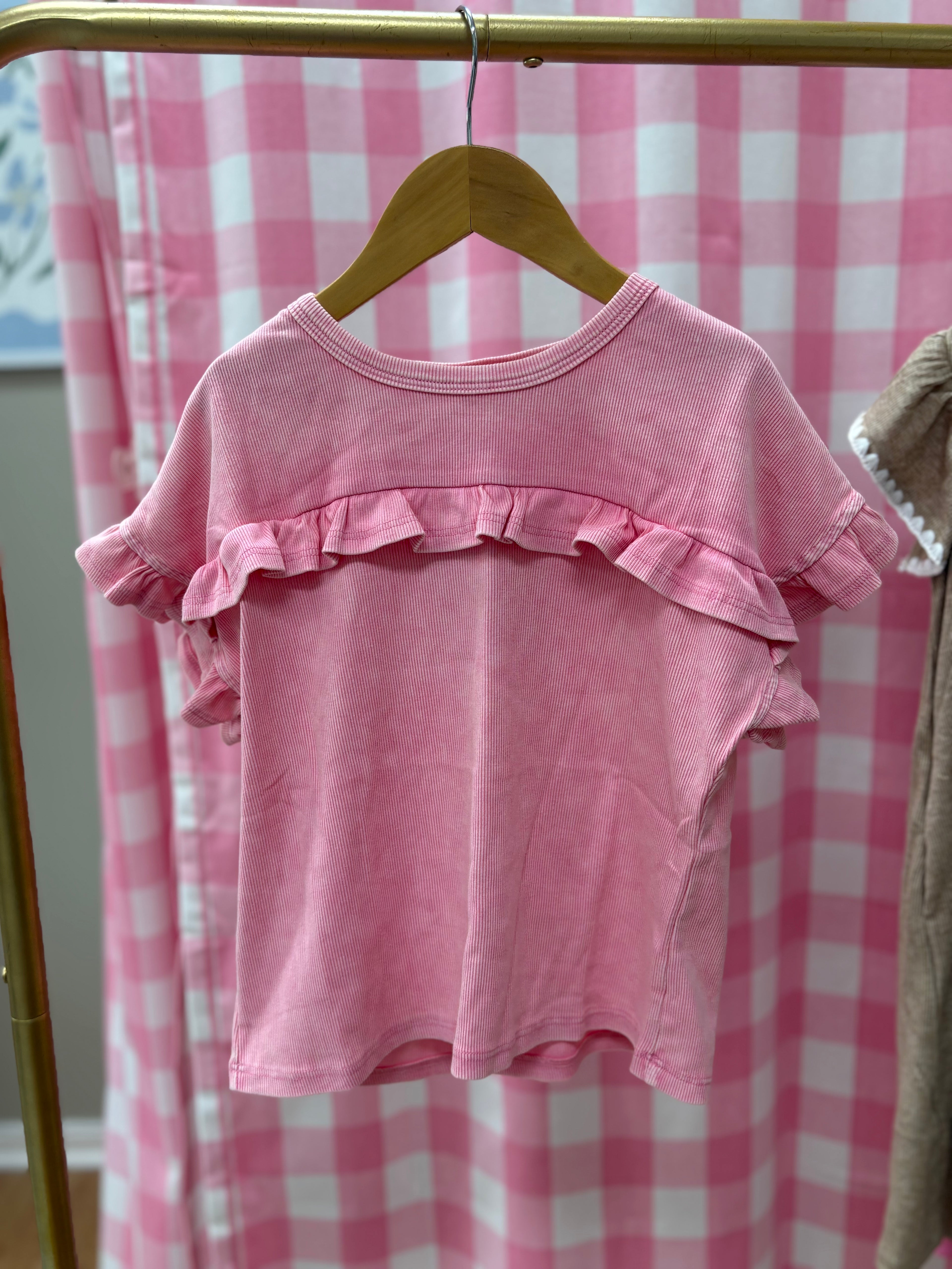Kate Pink Ruffle Knit Top
