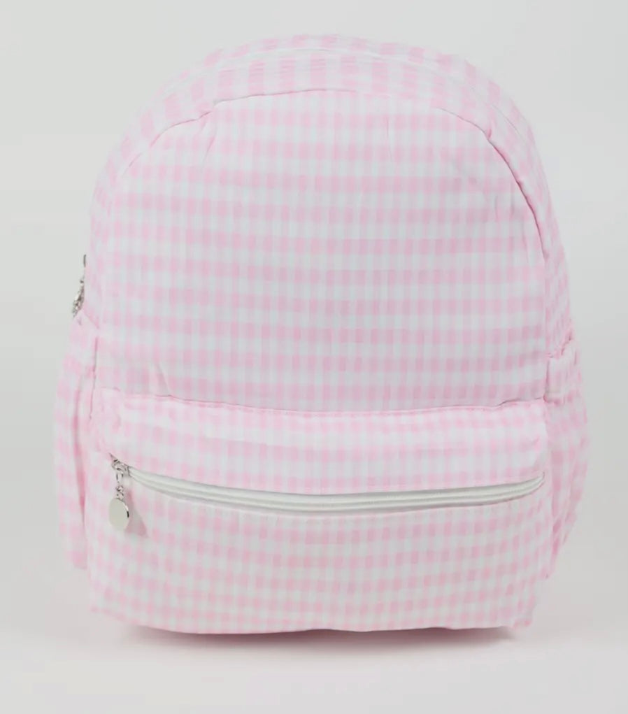 Full Size Pink Gingham Back Pack