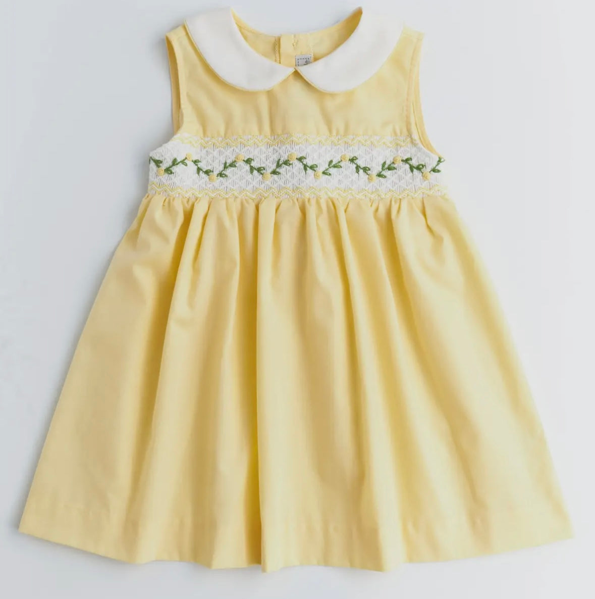 Yellow Floral Smocked Dress