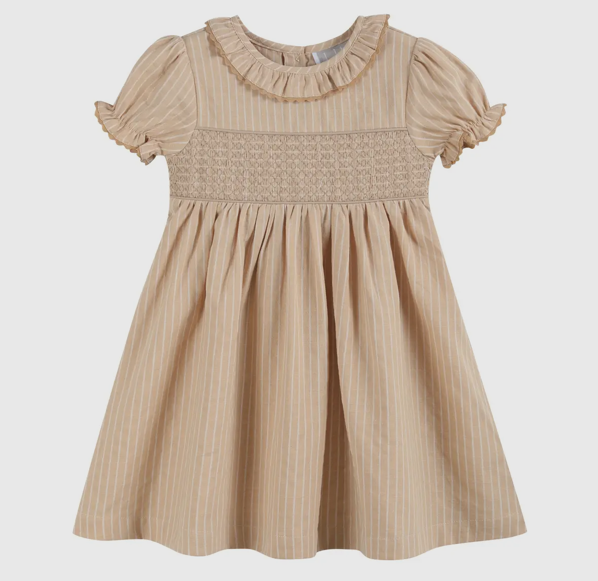 Light Brown Smocked Dress