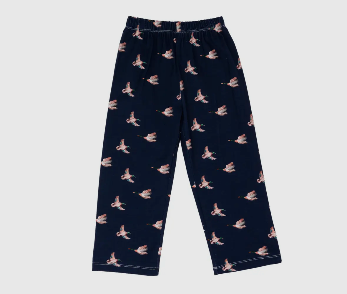Navy Mallard Cotton Pants