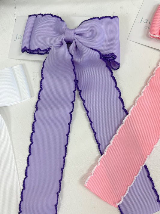 5in Double Stacked Lavender Moonstitch Bow