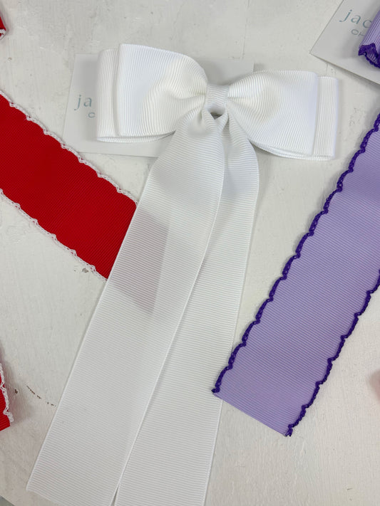 5in Double Stacked White Bow